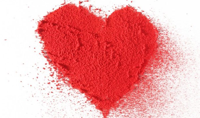 Dusty red heart representing Valentine's Day EYFS ideas