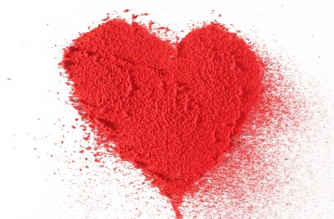 Dusty red heart representing Valentine's Day EYFS ideas