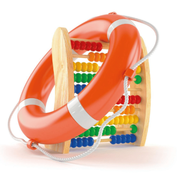 Lifebelt around abacus, representing dyscalculia teaching strategies