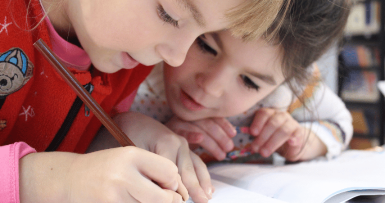 Children taking part in writing club