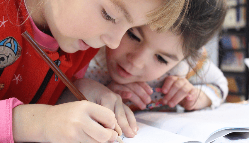 Children taking part in writing club
