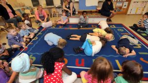 Helicopter Stories being acted out in a classroom