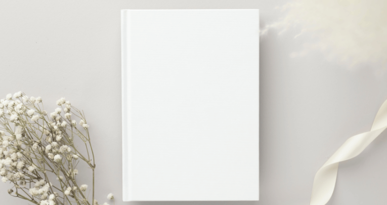 Book with plain white cover