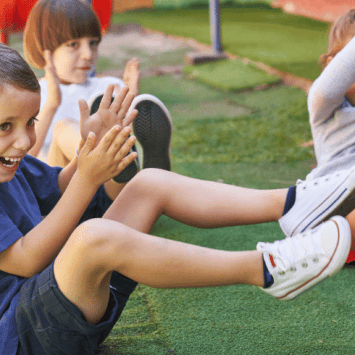 Young children taking part in National Fitness Day