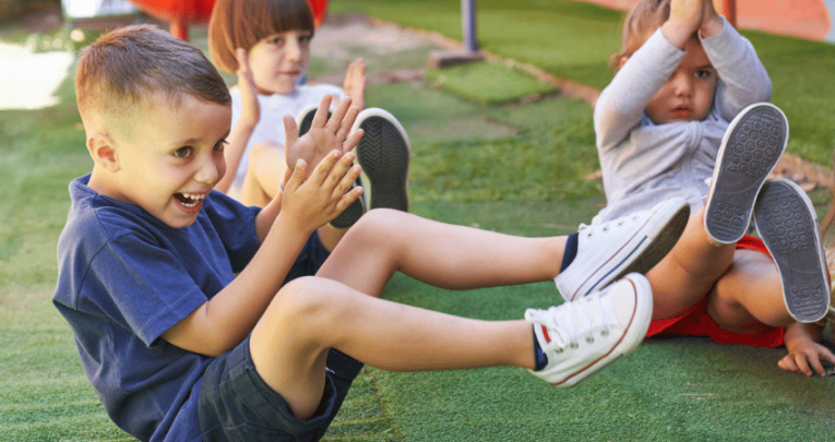 Young children taking part in National Fitness Day