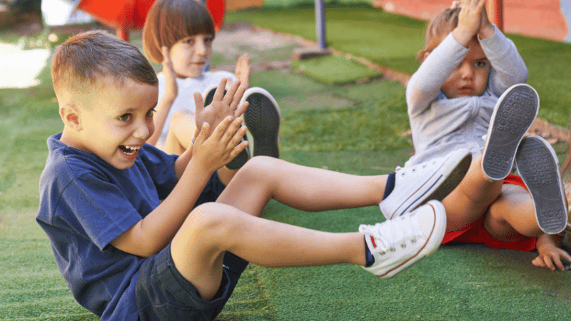 Young children taking part in National Fitness Day