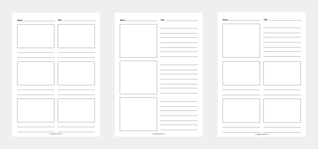 At blokere ankomst spyd Storyboard template – Blank printable PDF for KS1 and KS2 - Teachwire