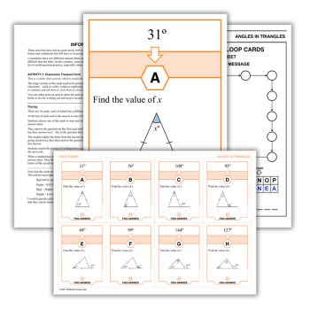 Angles in a Triangle Worksheet, KS3/KS4 Maths