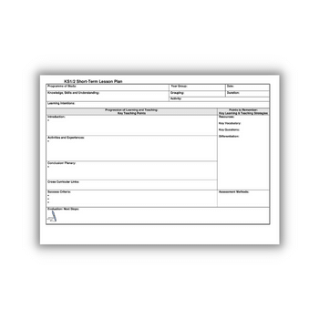 Adaptable Lesson Plan Template for KS1 and KS2