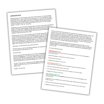 KS3 reading comprehension worksheet