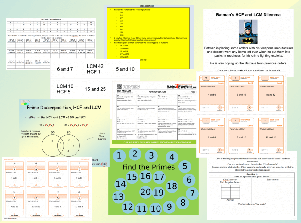 18 of the best free LCM and HCF resources for KS3/4 maths Teachwire