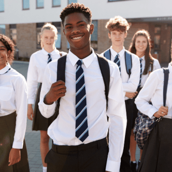 Teenagers in school uniform