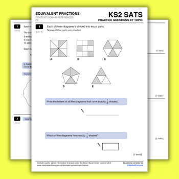 Equivalent fractions Year 6 questions