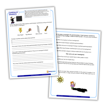 Light and shadows Year 6 worksheet