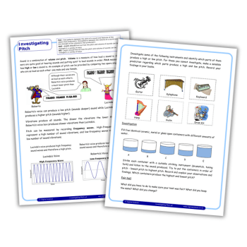 Pitch and volume Year 4 worksheet