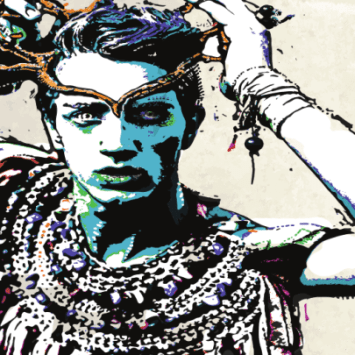 Stylised photo of actor playing Caliban from The Tempest