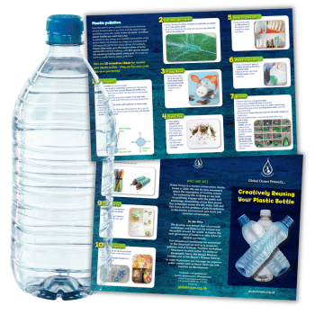 Leaflet with instructions for crafts using plastic bottles