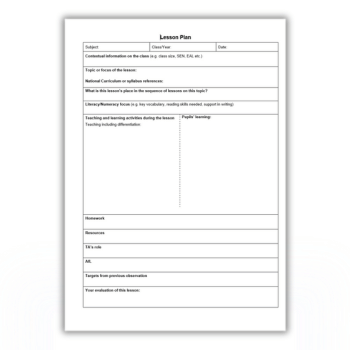 Lesson planning template