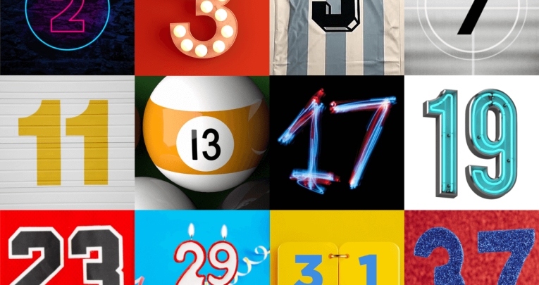 Prime numbers collage