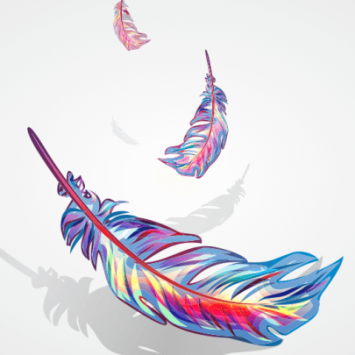 Illustration of feathers, representing Joseph Coelho poetry
