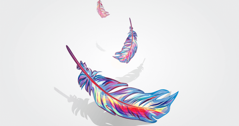 Illustration of feathers, representing Joseph Coelho poetry