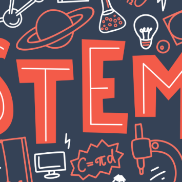 STEM education word and illustrations