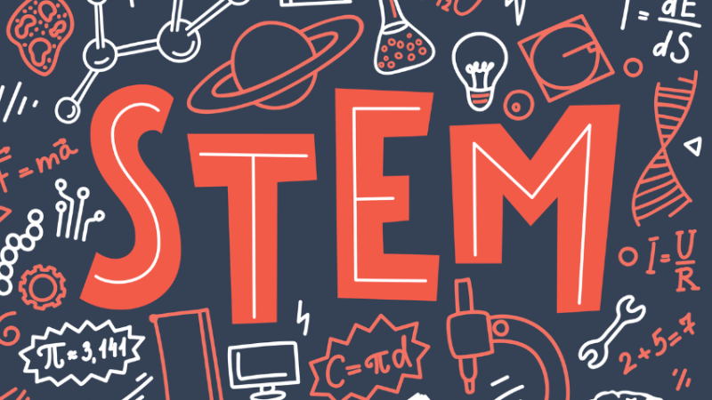 STEM education word and illustrations