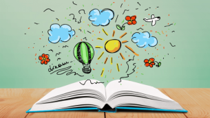 Open book representing World Book Day activities
