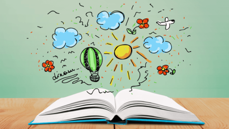 Open book representing World Book Day activities