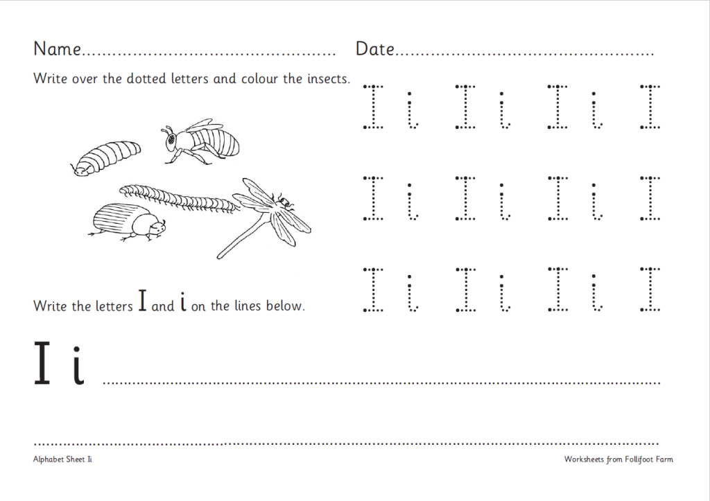 Capital Letter ‘I’ – Handwriting and Comprehension Worksheet Activity ...
