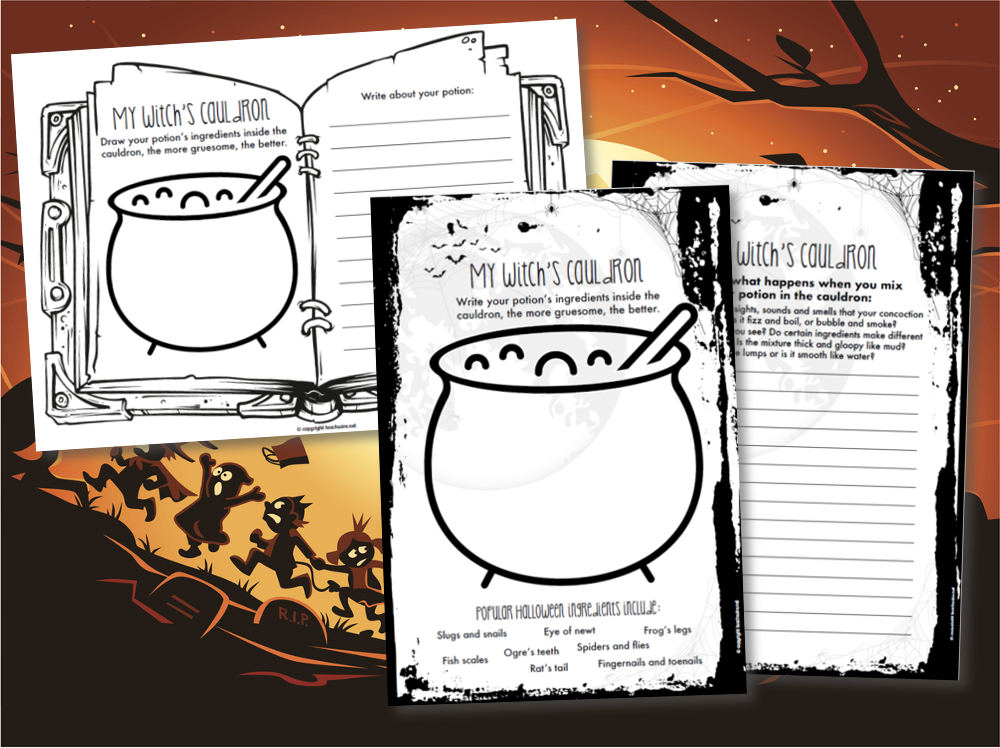 Halloween writing worksheets