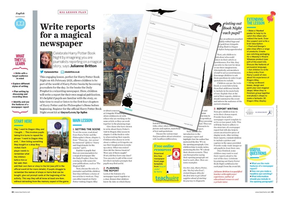 Harry Potter Book Night Write A Magical Newspaper Report Teachwire