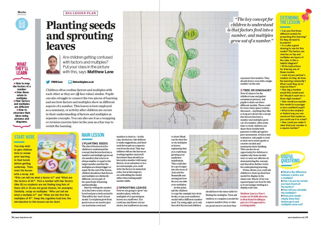 KS2 maths factors and multiples lesson plan Teachwire
