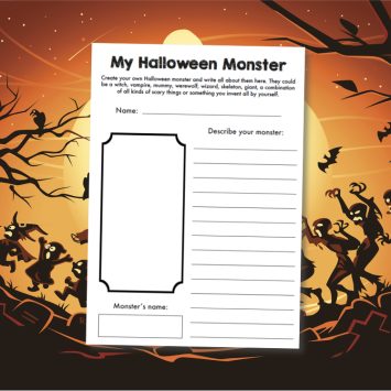 Halloween writing prompts worksheet