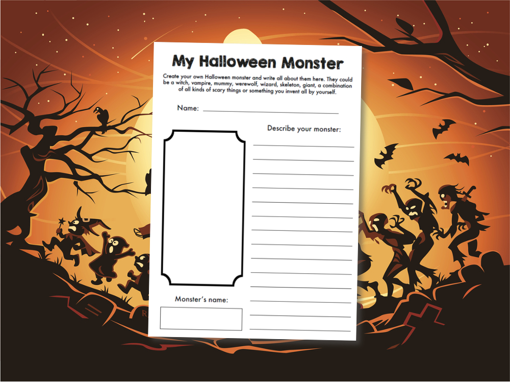 Halloween writing prompts worksheet