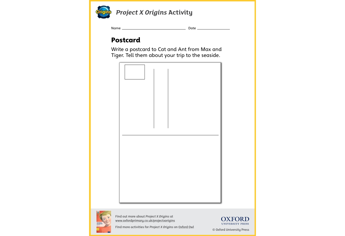 Project X Origins Write A Postcard Writing Template For KS1 And KS2