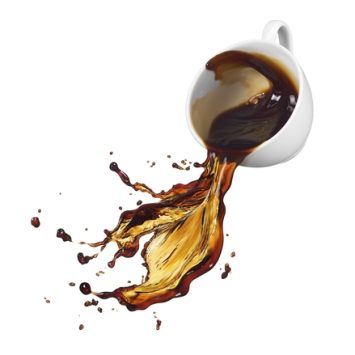 Cup of coffee spilling out
