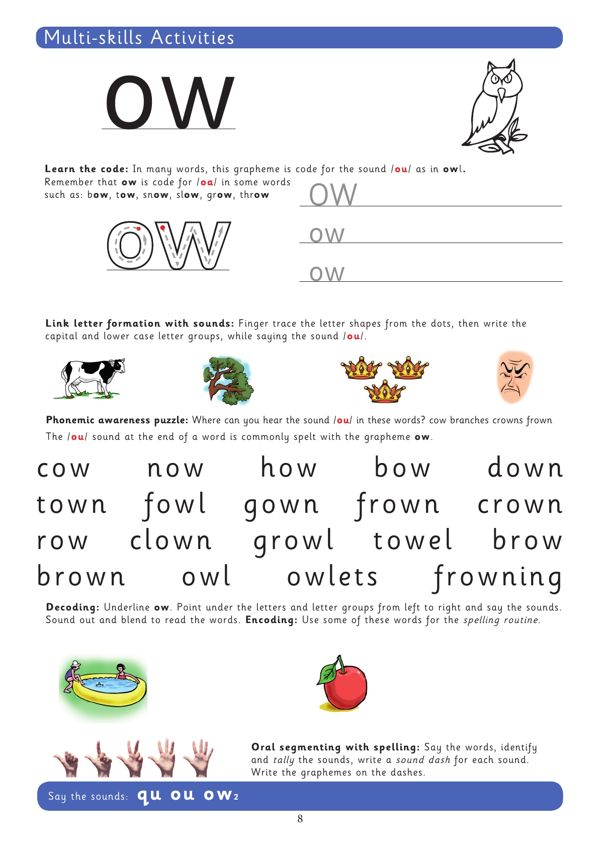 Oa Ow Worksheet Free Printable