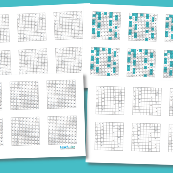 Prime numbers to 100 worksheets