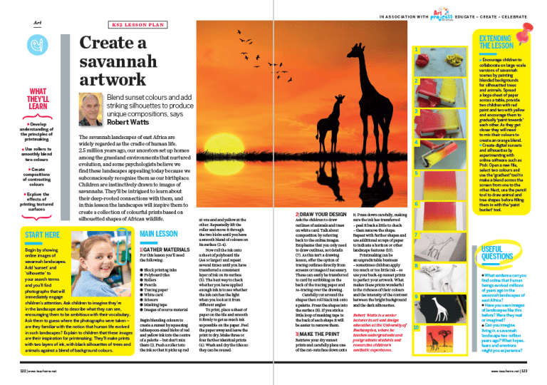 KS2 art lesson plan Blend sunsets and silhouettes to produce unique