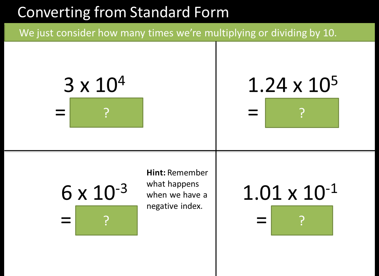 Standard Form Activities for KS3 Maths Teachwire