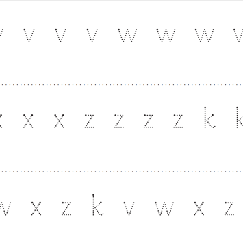 Letters with straight lines worksheet