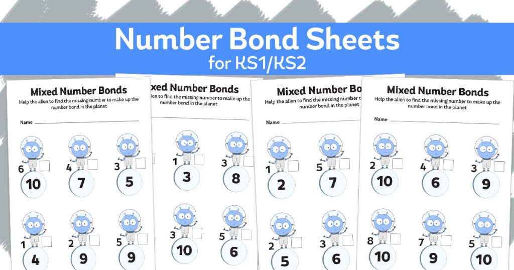 Mixed Number Bonds Addition/Algebra Worksheets for KS1 and KS2