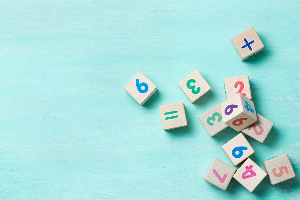 Wooden number blocks, representing Reception baseline assessment