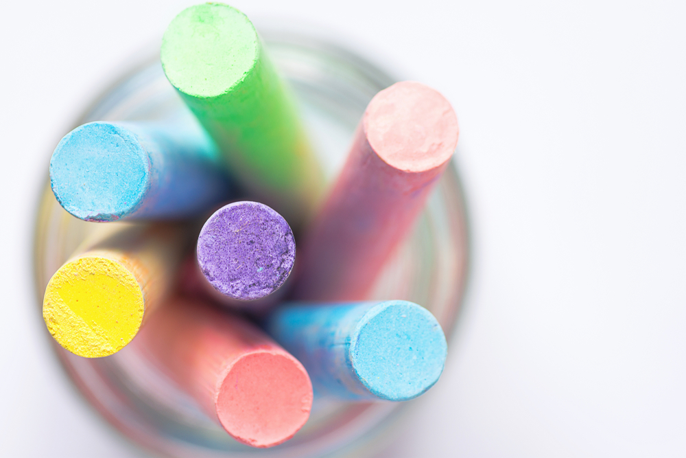Colourful chalks, representing Miss Honey from Matilda