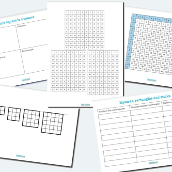 Square numbers worksheet resources