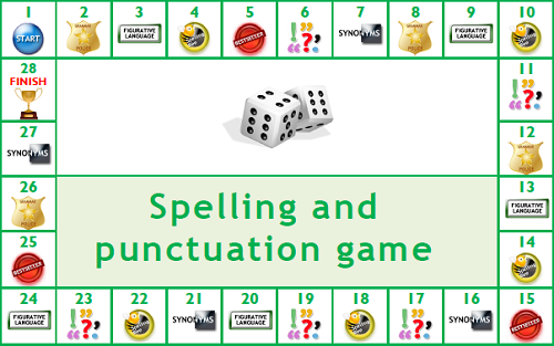 Illustrated board game to use for GCSE English Language revision