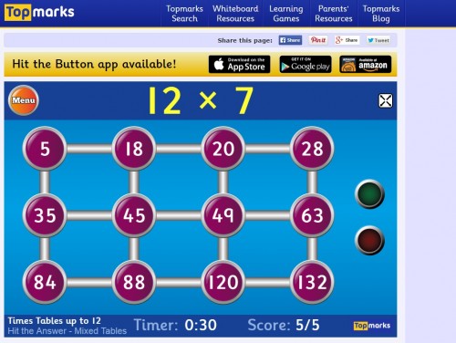 Hit the Button Maths Game  Twinkl Maths and Multiplication