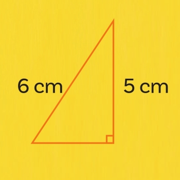 diagram of a triangle with centimetre measurements