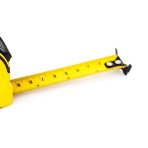 close-up on a yellow tape measure